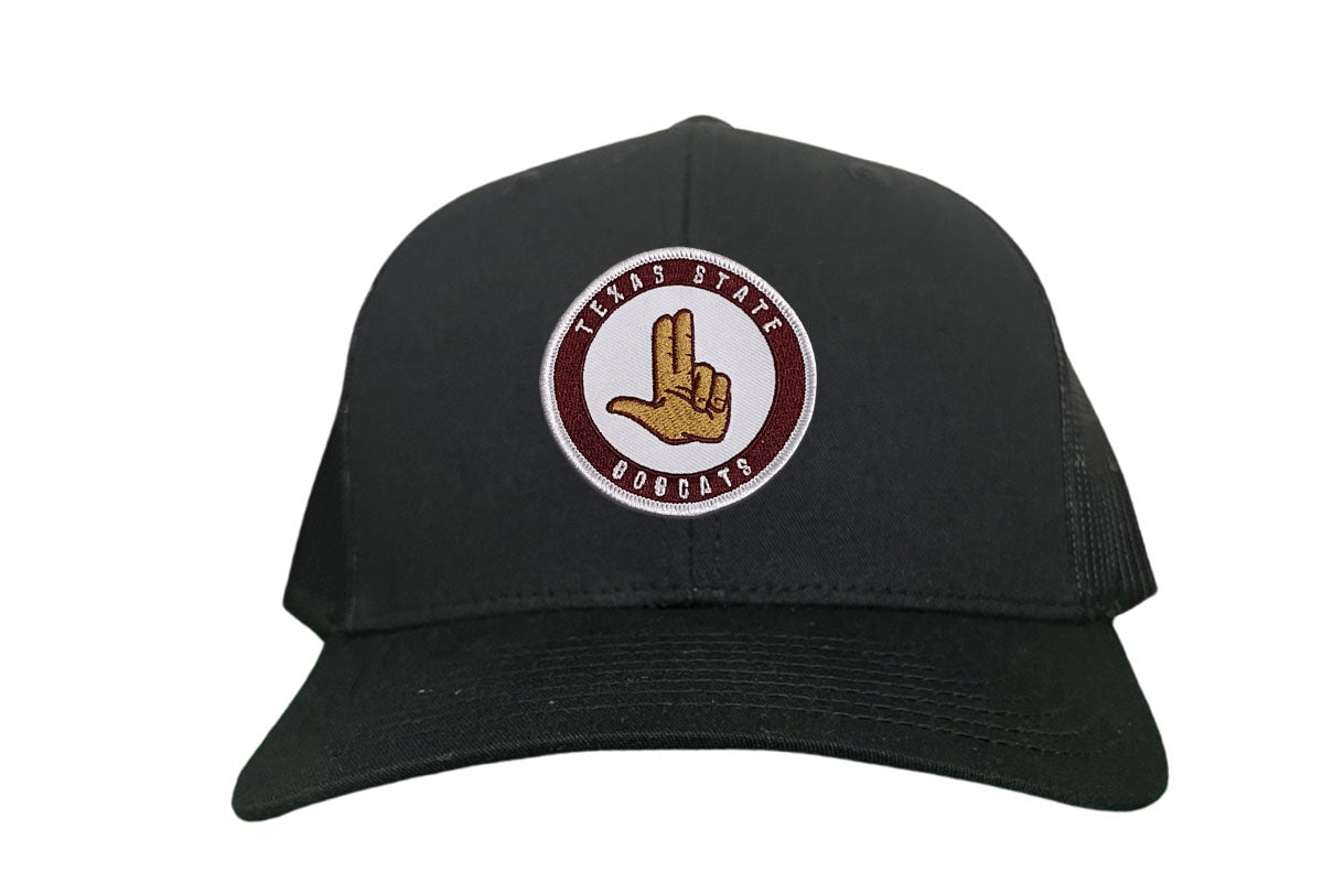 Texas State State of Texas / 2 Finger Patch / Gold Maroon / Hats / TXS Last Stand Hats