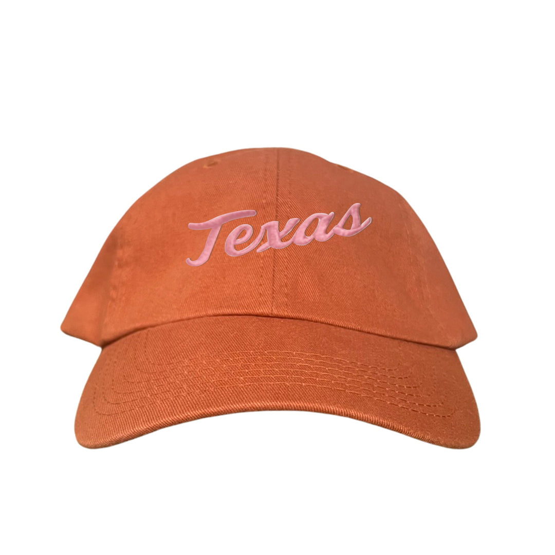 Texas Longhorns / Pink Texas Script Retro / Dad Hat - 021 - CT