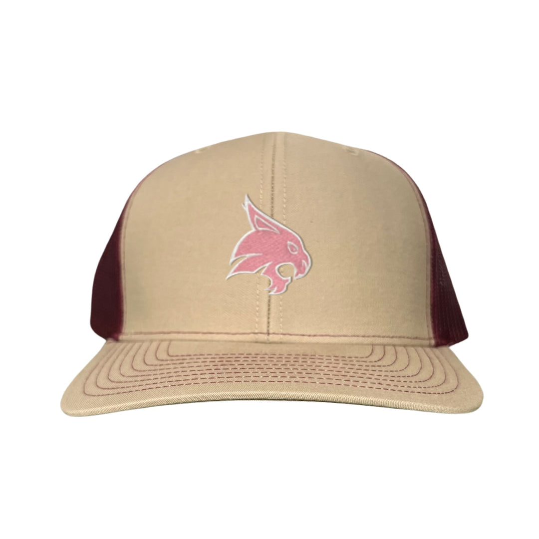 Texas State / Pink Bobcats Logo Embroidered Hat / TXST051 / MM