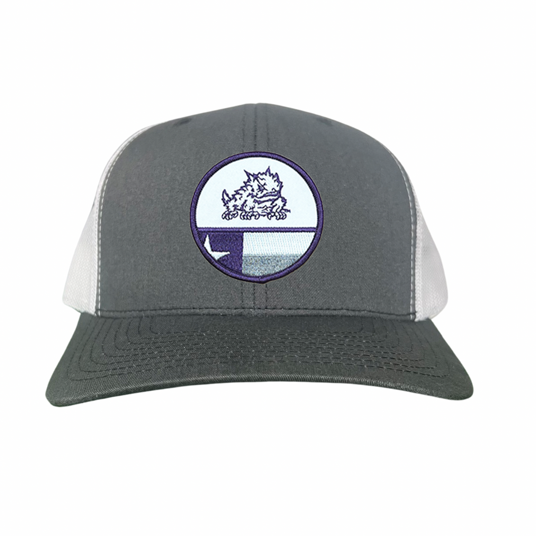 TCU Circle Horned Frog w/h State Flag / Hats / TCU034 / 248 / MM