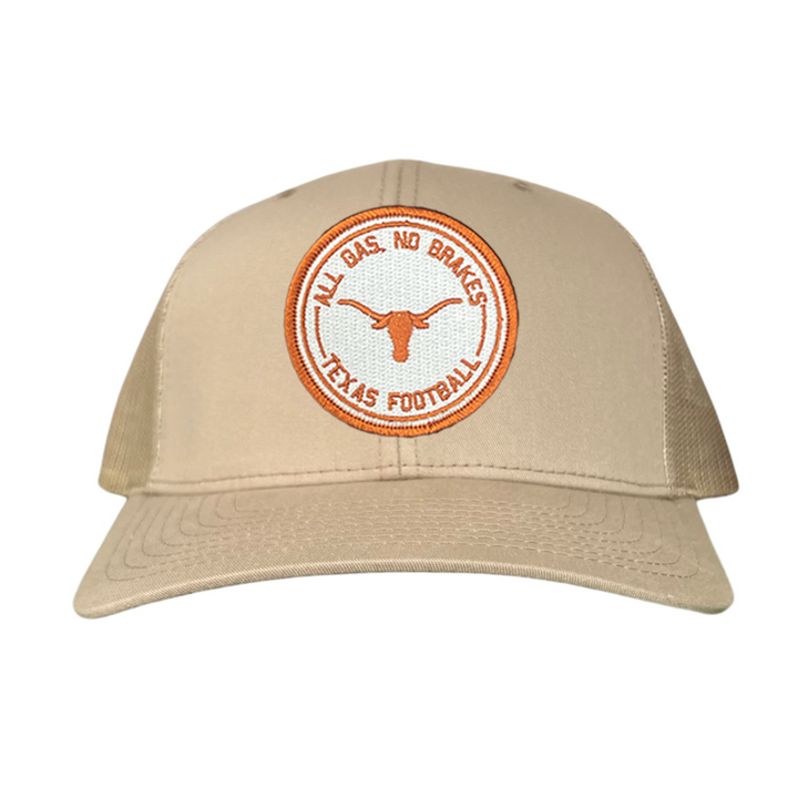 Texas Longhorns All Gas No Brakes Circle Patch / 198 / Hats / UT9123 / CT