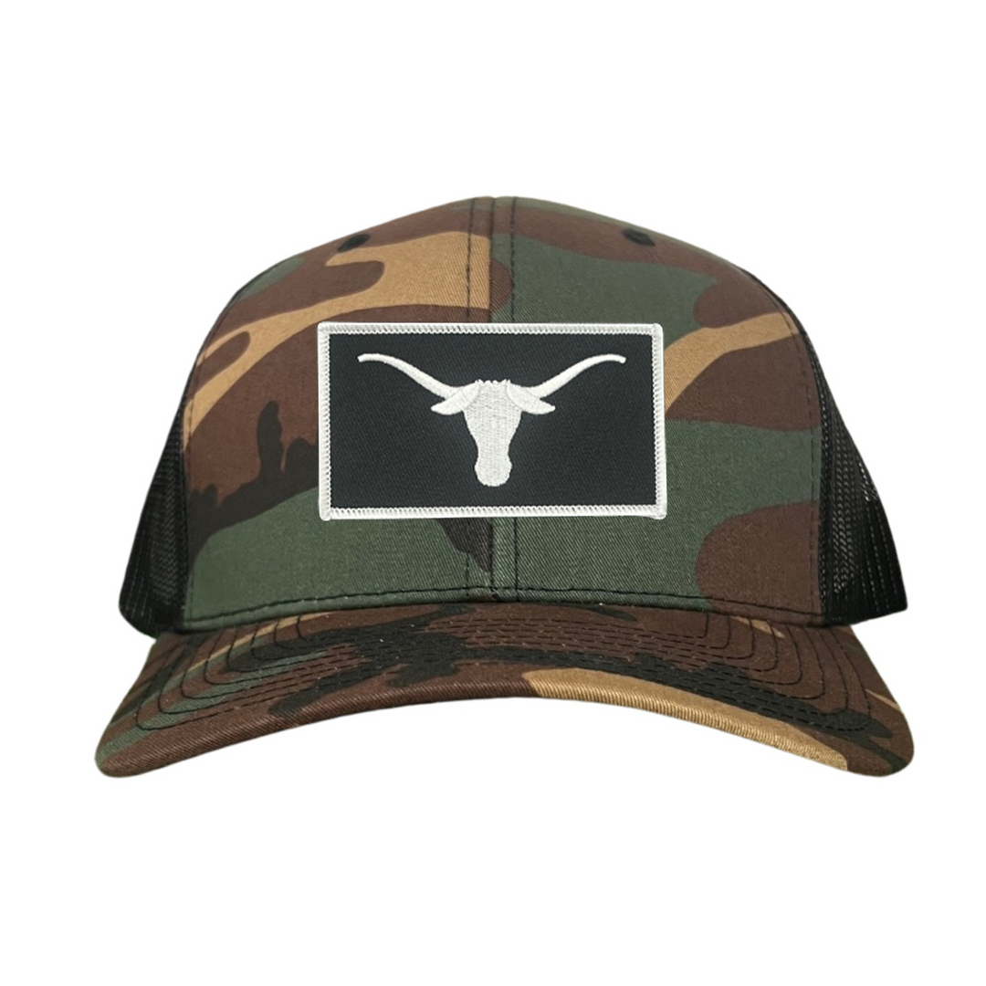 Texas Longhorns Black White Longhorn Rectangle Patch / Hats / 145 / UT9111 / MM