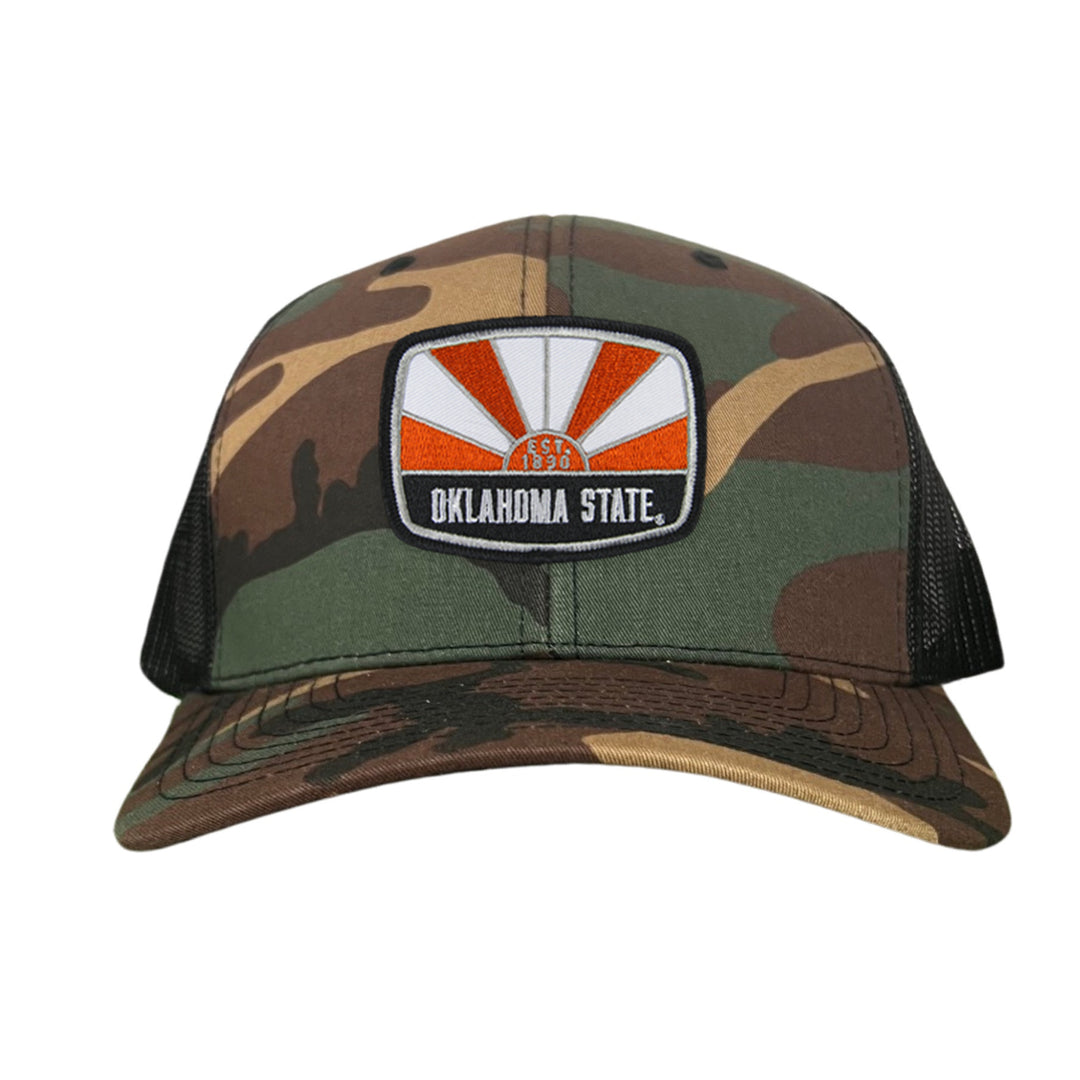 Oklahoma State Oklahoma State Sunrise Square Patch / Hats / 134 / OKSTATE003