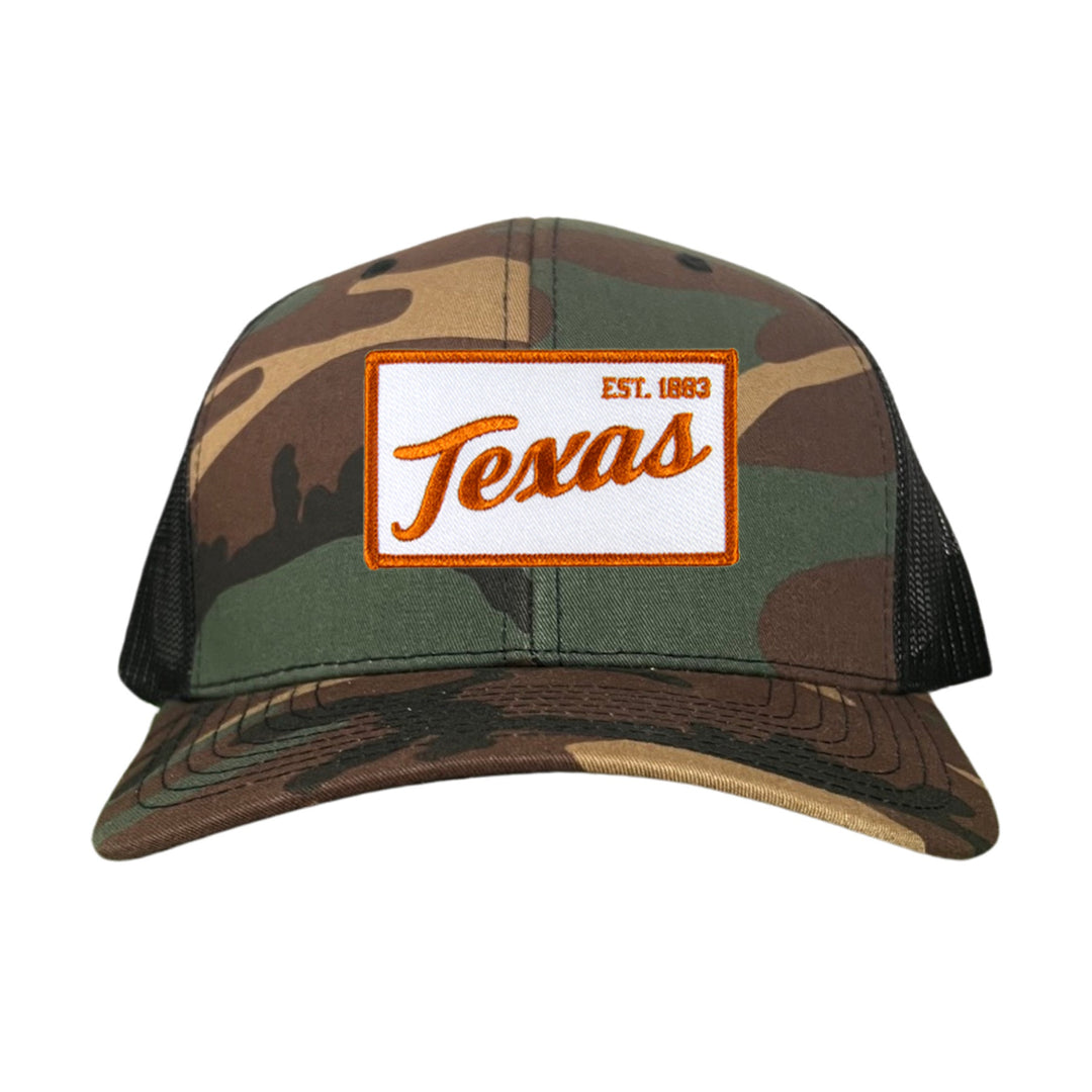 Texas Longhorns Texas EST 1883 Script / Curved Bill Mesh Snapback / 169 / UT