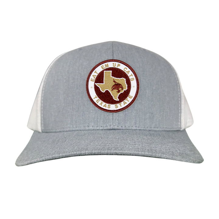 Texas State Eat Em Up Cats State of Texas Supercat Circle Patch / Hats / 097 / TXST018