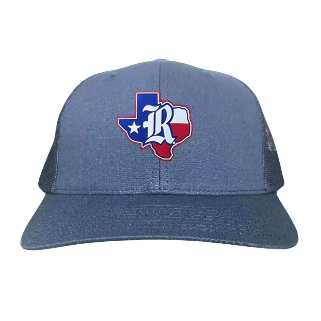 Rice University Old R State of Texas with Flag  Rubber Patch / Hats / 251 / Rice056 / MM