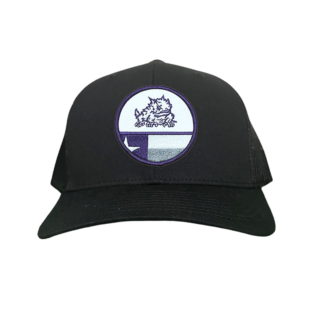 TCU Circle Horned Frog w/h State Flag / Hats / TCU034 / 248 / MM