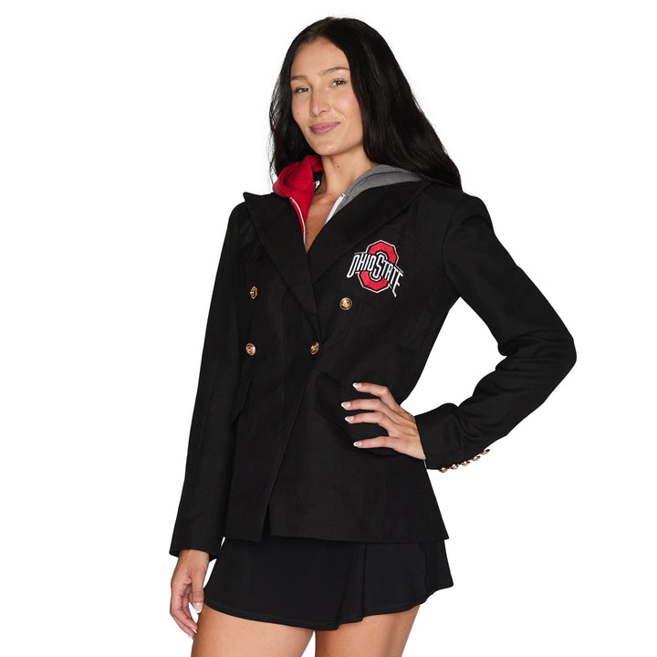 Ohio State OSU Buckeyes Hooded Blazer Jacket