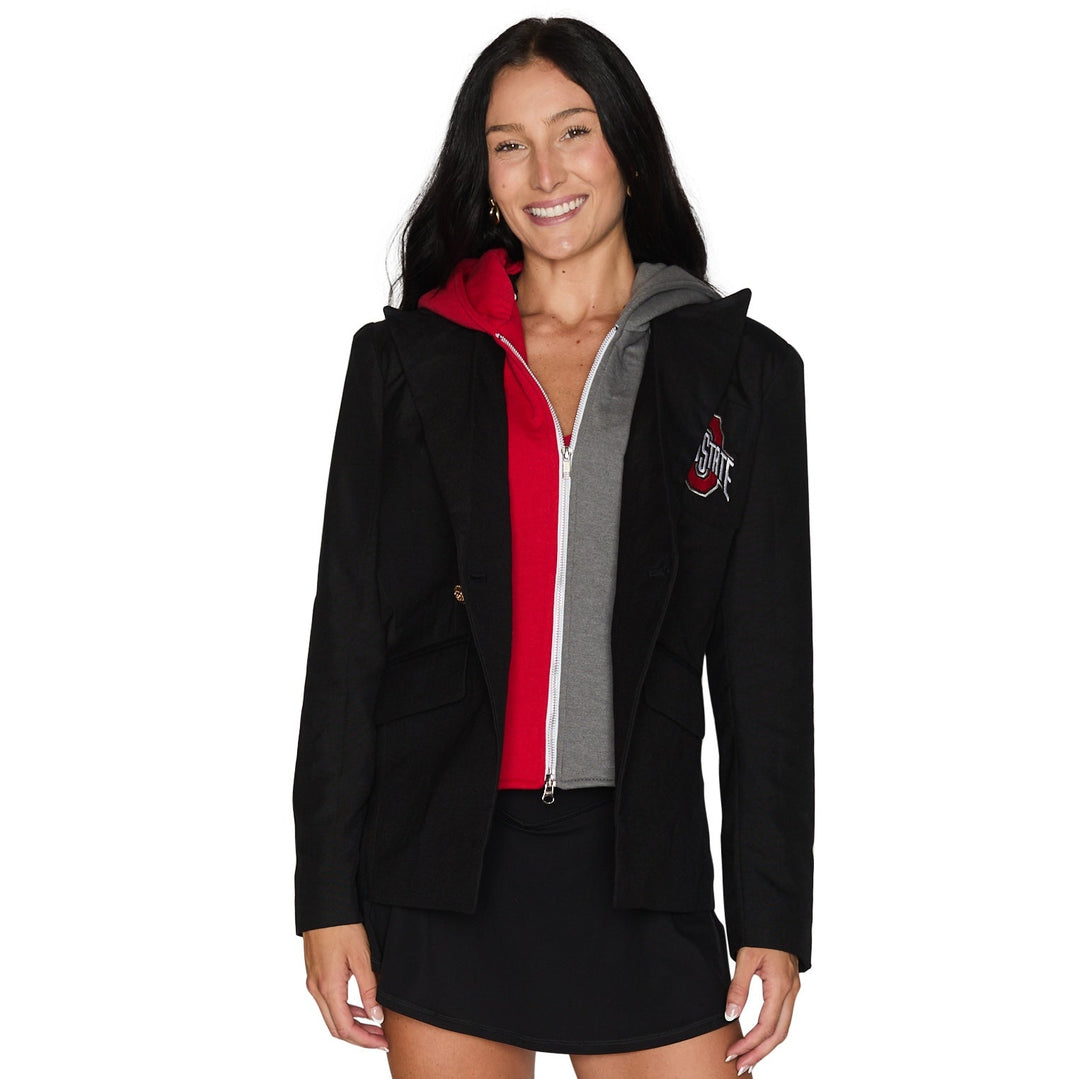 Ohio State OSU Buckeyes Hooded Blazer Jacket