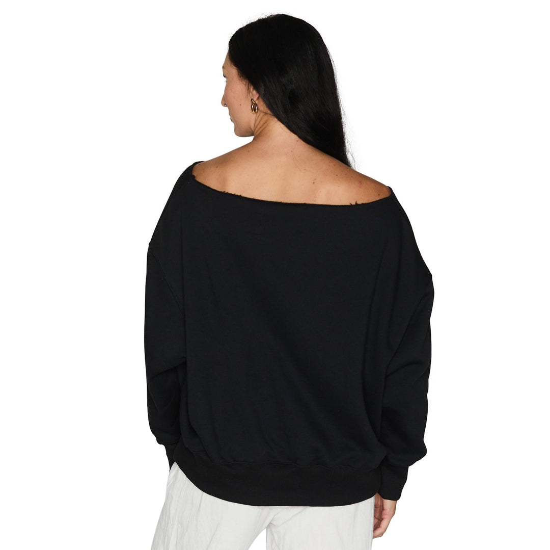 Ohio State OSU Buckeyes Black Off the Shoulder Sweatshirt