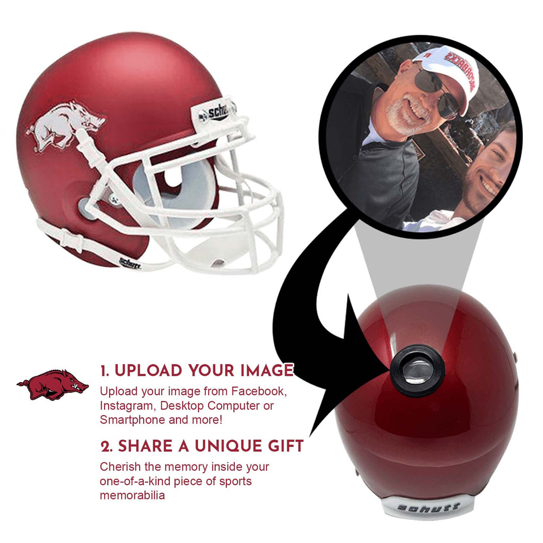 Arkansas Razorbacks College Football Collectible Mini Helmet - Picture Inside - FANZ Collectibles