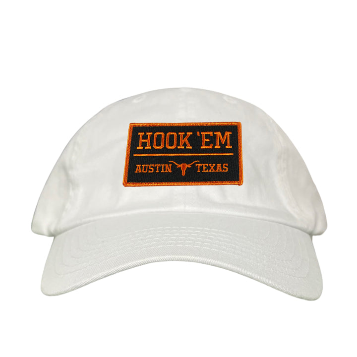 Texas Longhorns HOOK'EM Austin Texas Rectangle / Black - Burnt Orange Patch / Hats / 110 / UT9097b