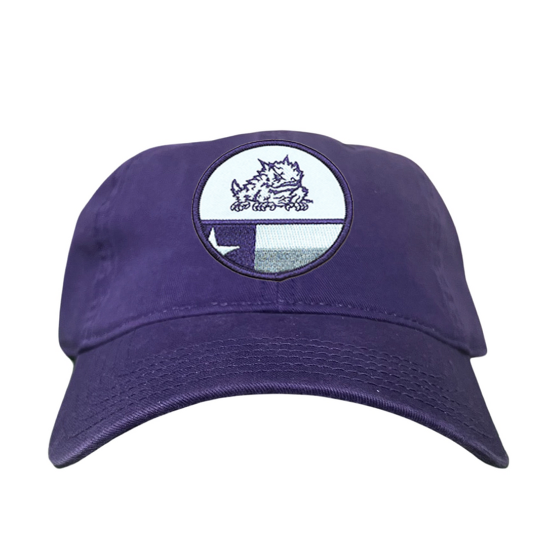 TCU Circle Horned Frog w/h State Flag / Hats / TCU034 / 248 / MM