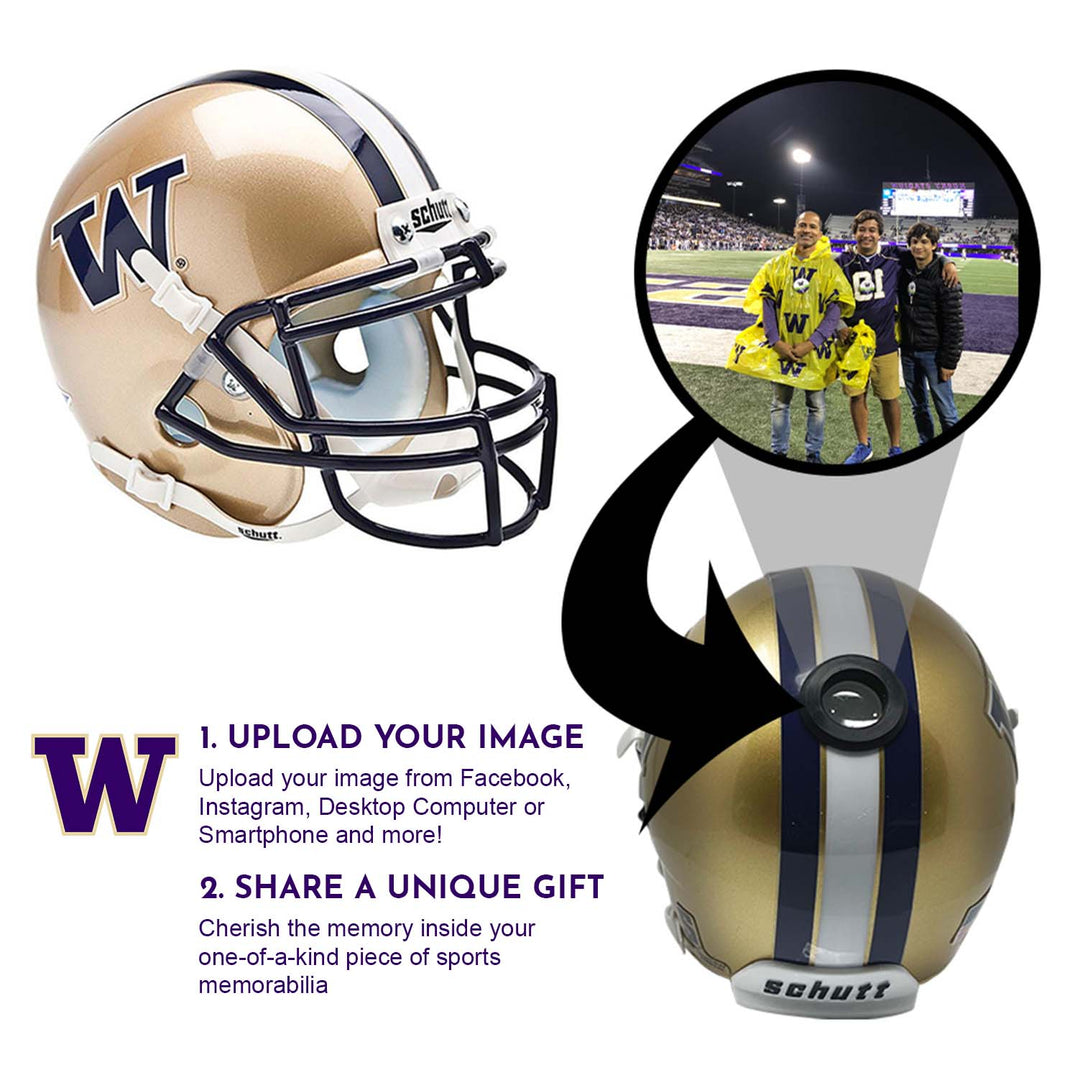 Washington Huskies College Football Collectible Mini Helmet - Picture Inside - FANZ Collectibles