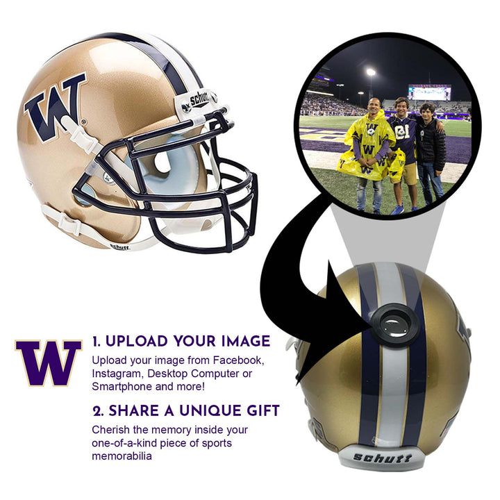 Washington Huskies College Football Collectible Mini Helmet - Picture Inside - FANZ Collectibles