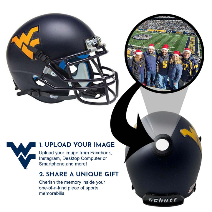 West Virginia Mountaineers College Football Collectible Mini Helmet - Picture Inside - FANZ Collectibles