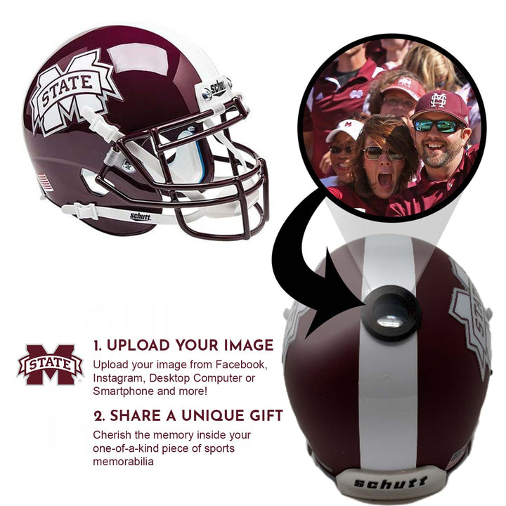 MSU Bulldogs College Football Collectible Mini Helmet - Picture Inside - FANZ Collectibles