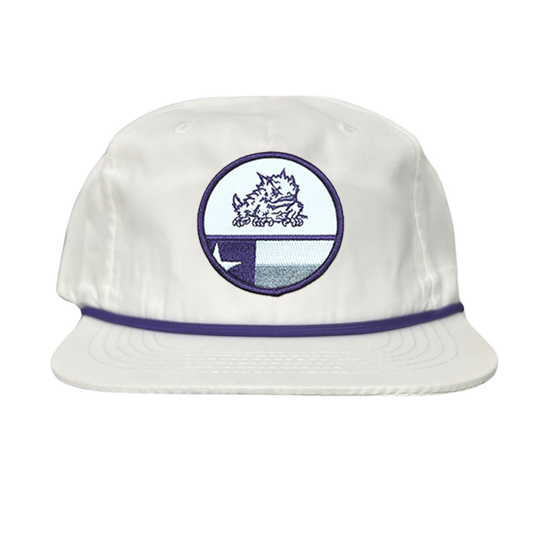 TCU Circle Horned Frog w/h State Flag / Hats / TCU034 / 248 / MM