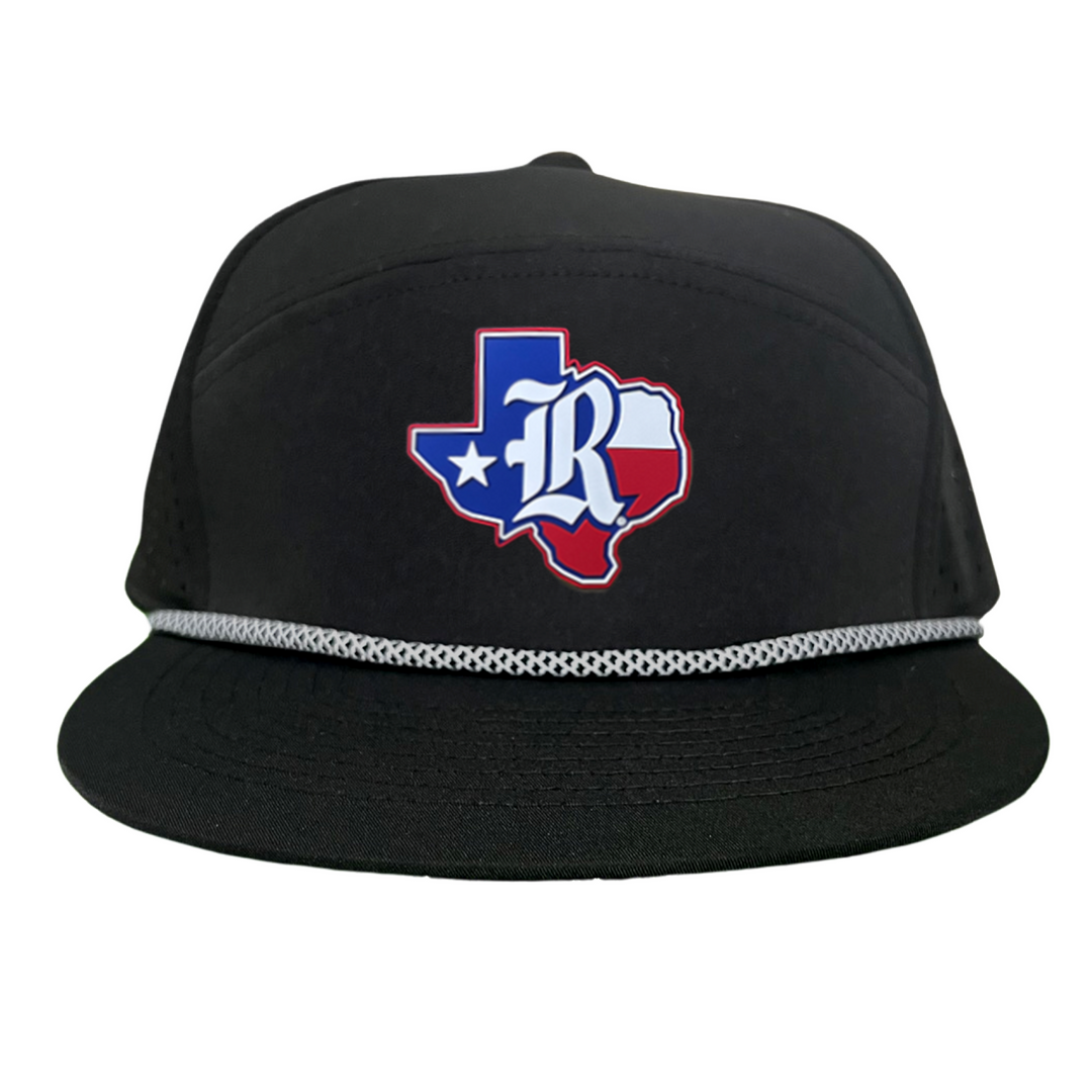 Rice University Old R State of Texas with Flag  Rubber Patch / Hats / 251 / Rice056 / MM