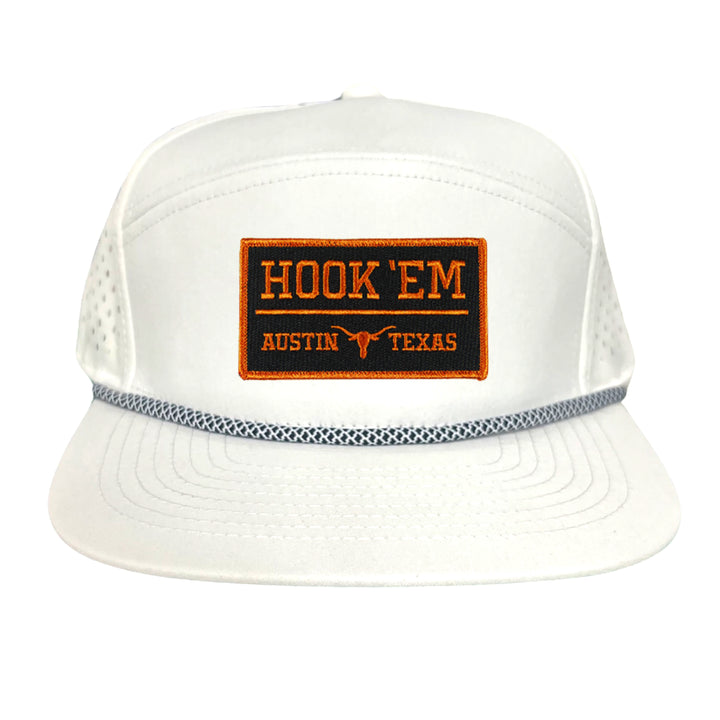 Texas Longhorns HOOK'EM Austin Texas Rectangle / Black - Burnt Orange Patch / Hats / 110 / UT9097b