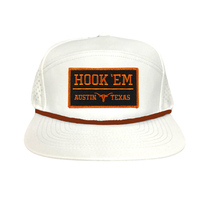 Texas Longhorns HOOK'EM Austin Texas Rectangle / Black - Burnt Orange Patch / Hats / 110 / UT9097b