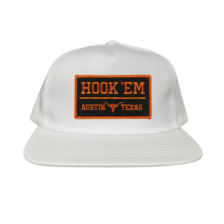 Texas Longhorns HOOK'EM Austin Texas Rectangle / Black - Burnt Orange Patch / Hats / 110 / UT9097b