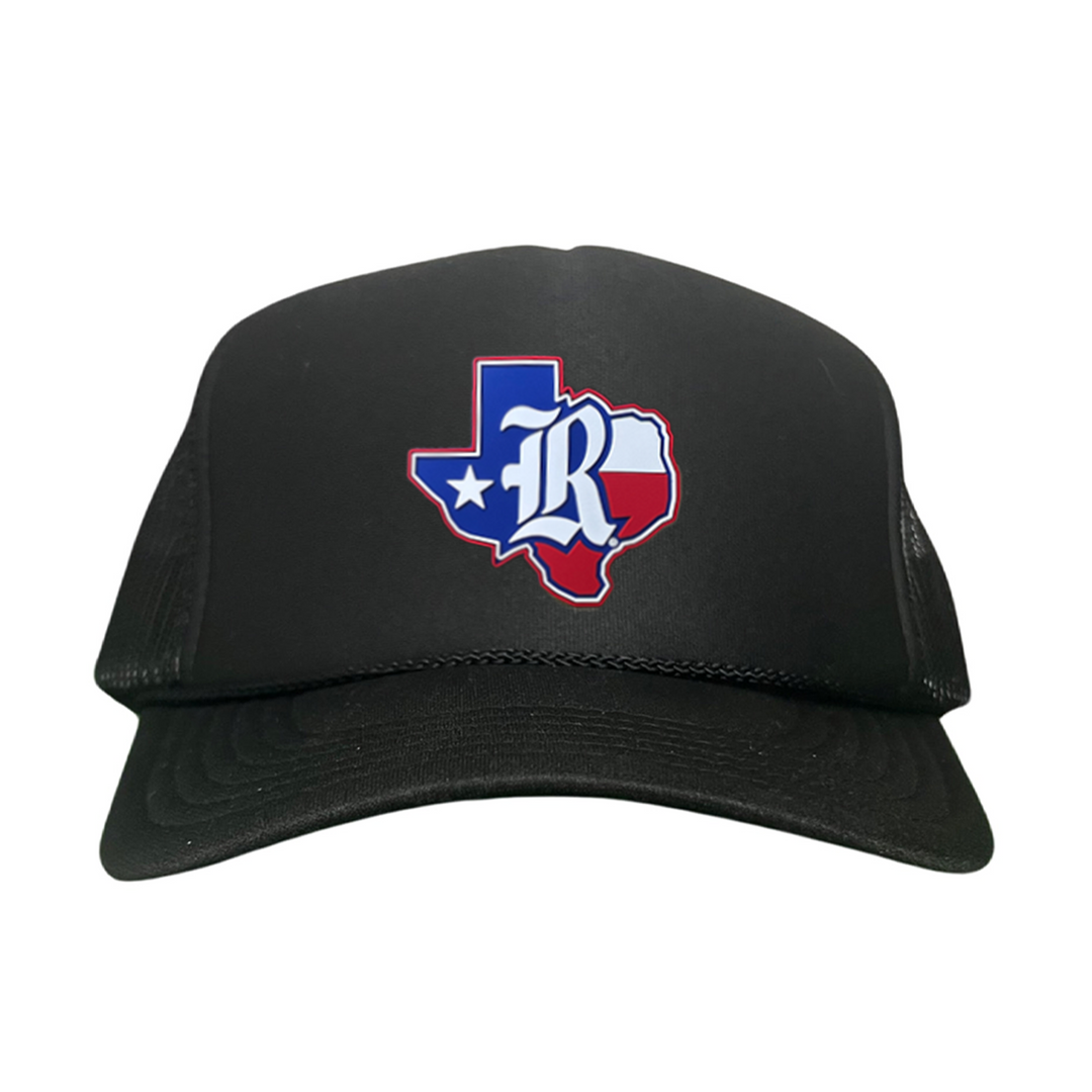 Rice University Old R State of Texas with Flag  Rubber Patch / Hats / 251 / Rice056 / MM