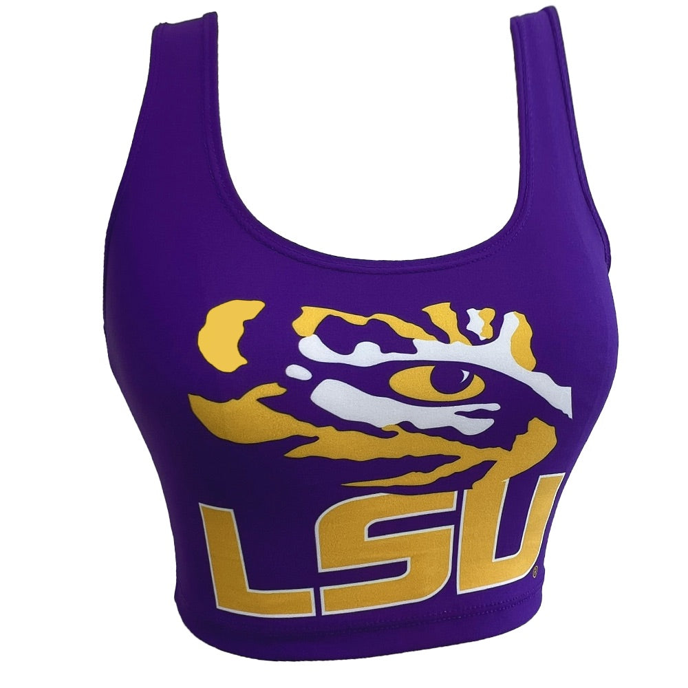 LSU Purple Crop Tank Top