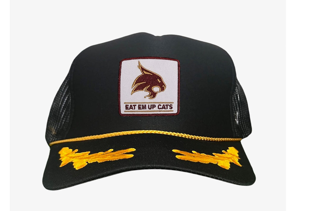 Texas State / Square Supercat Eat Em Up Cats / Curved Bill Trucker TXST010 - 093