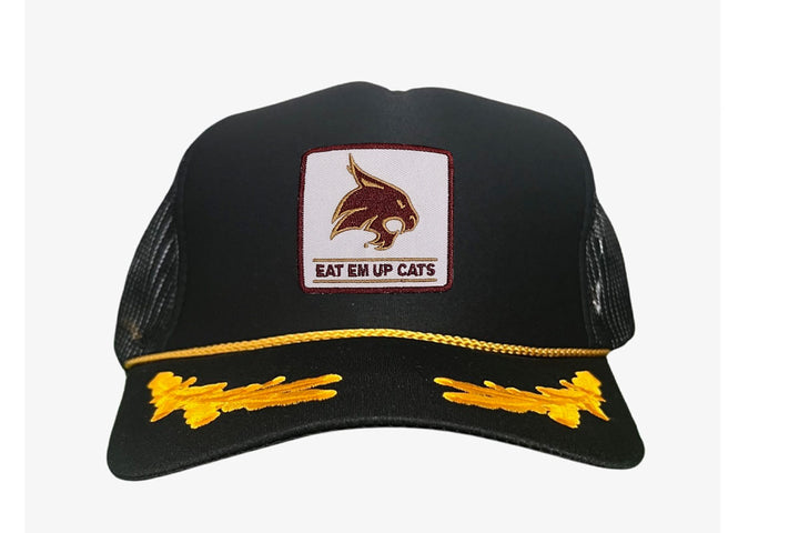 Texas State / Square Supercat Eat Em Up Cats / Curved Bill Trucker TXST010 - 093