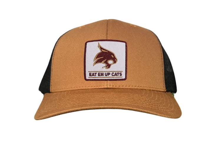 Texas State / Square Supercat Eat Em Up Cats / Curved Bill Trucker TXST010 - 093