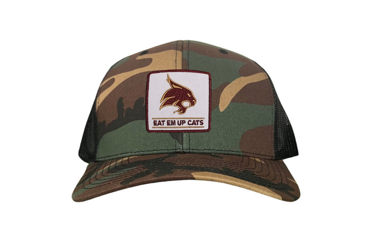 Texas State / Square Supercat Eat Em Up Cats / Curved Bill Trucker TXST010 - 093