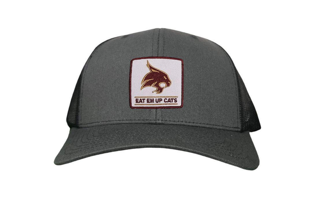 Texas State / Square Supercat Eat Em Up Cats / Curved Bill Trucker TXST010 - 093