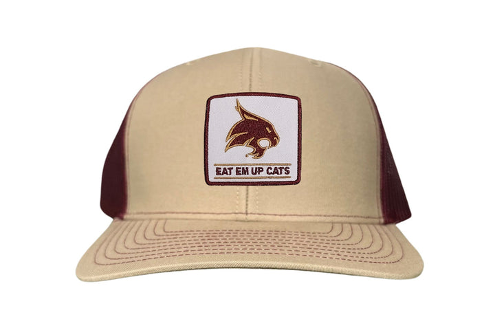 Texas State / Square Supercat Eat Em Up Cats / Curved Bill Trucker TXST010 - 093