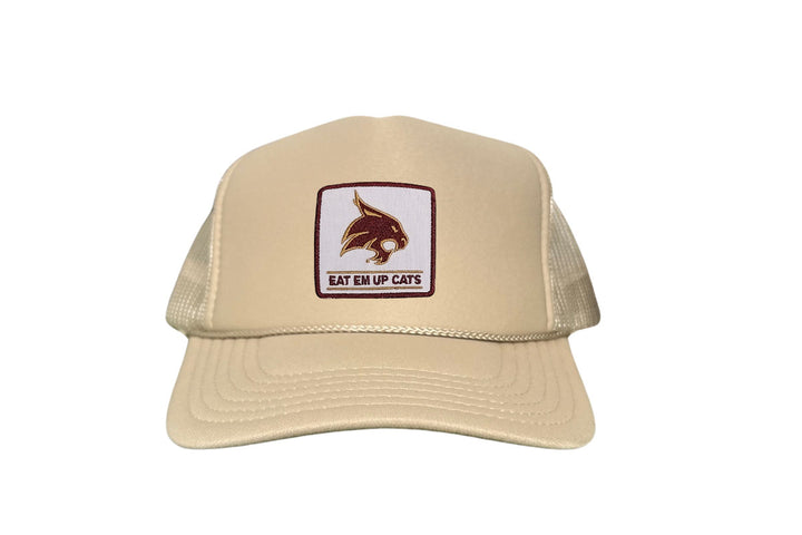 Texas State / Square Supercat Eat Em Up Cats / Curved Bill Trucker TXST010 - 093