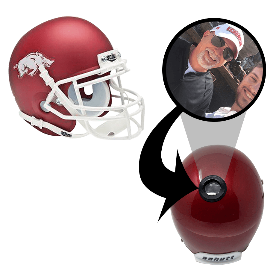 Arkansas Razorbacks College Football Collectible Mini Helmet - Picture Inside - FANZ Collectibles