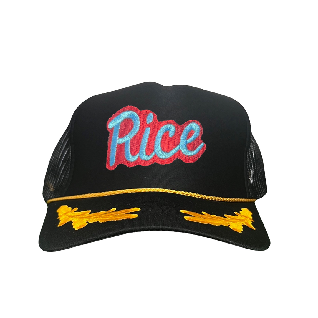 Rice Owls Rice Retro Script Embroidered Hats / Rice0045 / MM