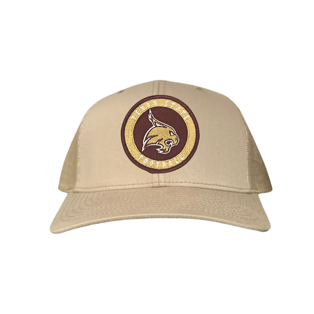 Texas State Football Supercat Circle Patch / Hats 094 /  TXST016 / MM