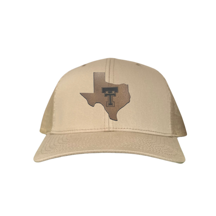 Texas Tech State of Texas Double TT Leather Patch / Hats / TXTECH030 / SB