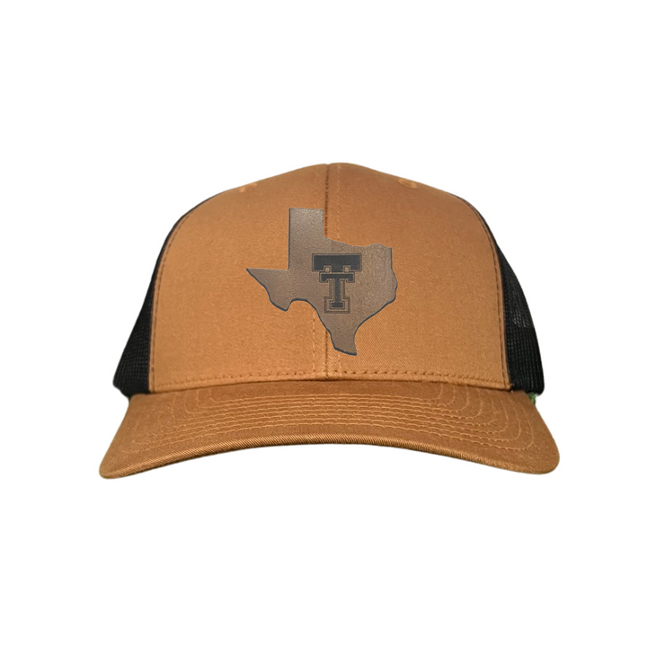 Texas Tech State of Texas Double TT Leather Patch / Hats / TXTECH030 / SB