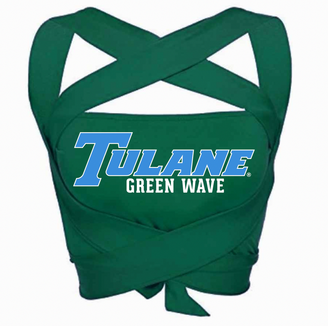 Tulane Green Multi Way Bandeau Top