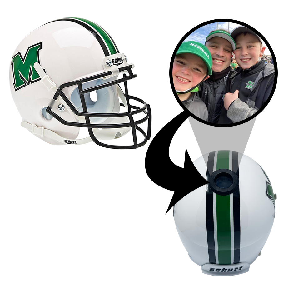 Marshall Thundering Herd College Football Collectible Mini Helmet - Picture Inside - FANZ Collectibles