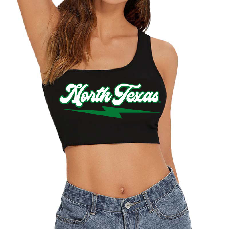 North Texas Mean Green One Shoulder Top