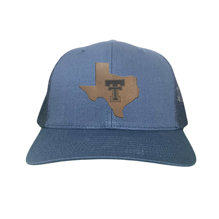 Texas Tech State of Texas Double TT Leather Patch / Hats / TXTECH030 / SB