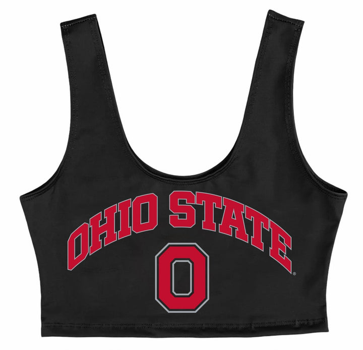 Ohio State OSU Buckeyes Black Crop Tank Top