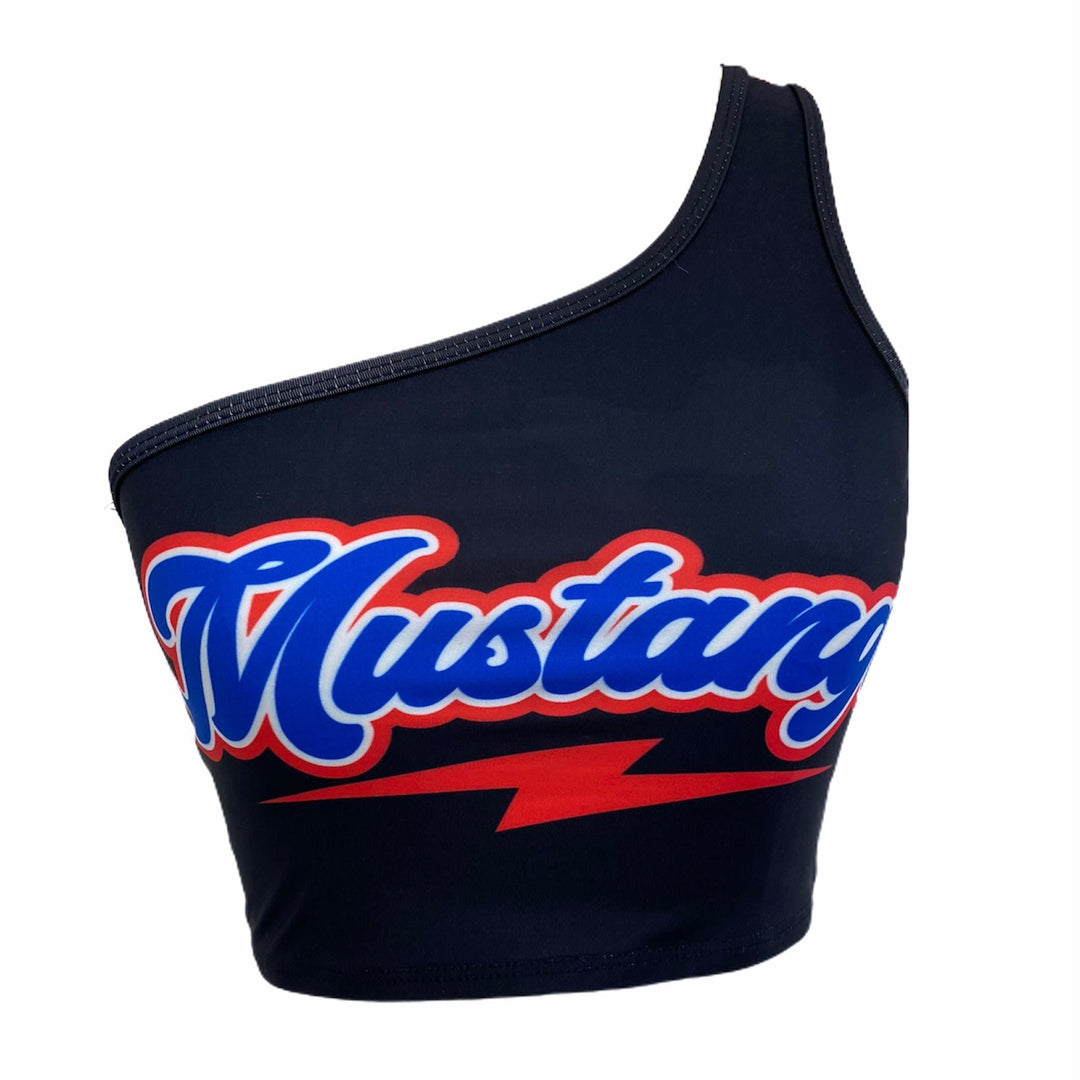 SMU Mustangs Lightning One Shoulder Top
