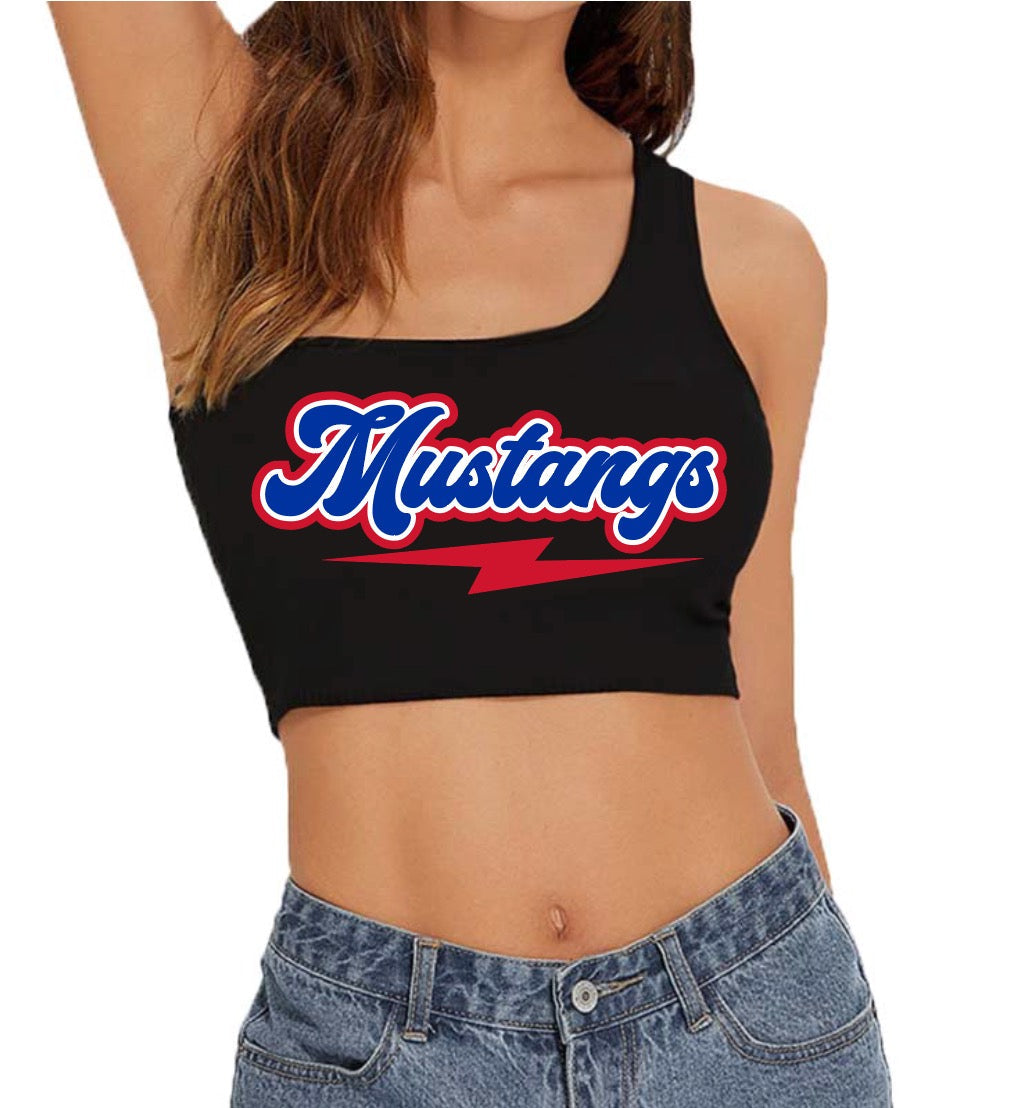 SMU Mustangs Lightning One Shoulder Top
