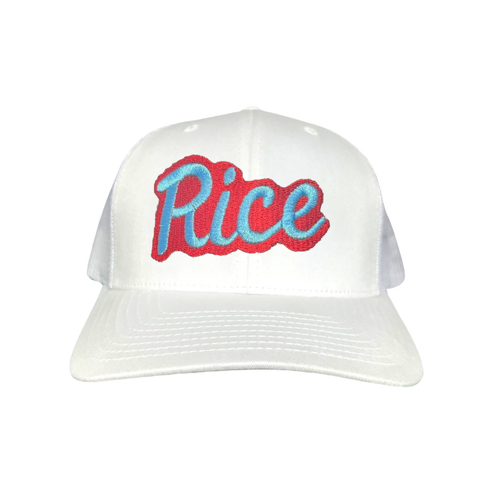 Rice Owls Rice Retro Script Embroidered Hats / Rice0045 / MM