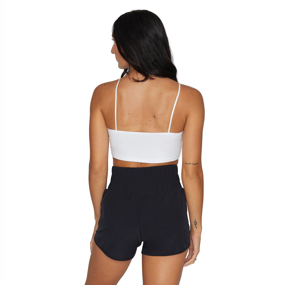 Irish Clover White Spaghetti Strap Crop Top