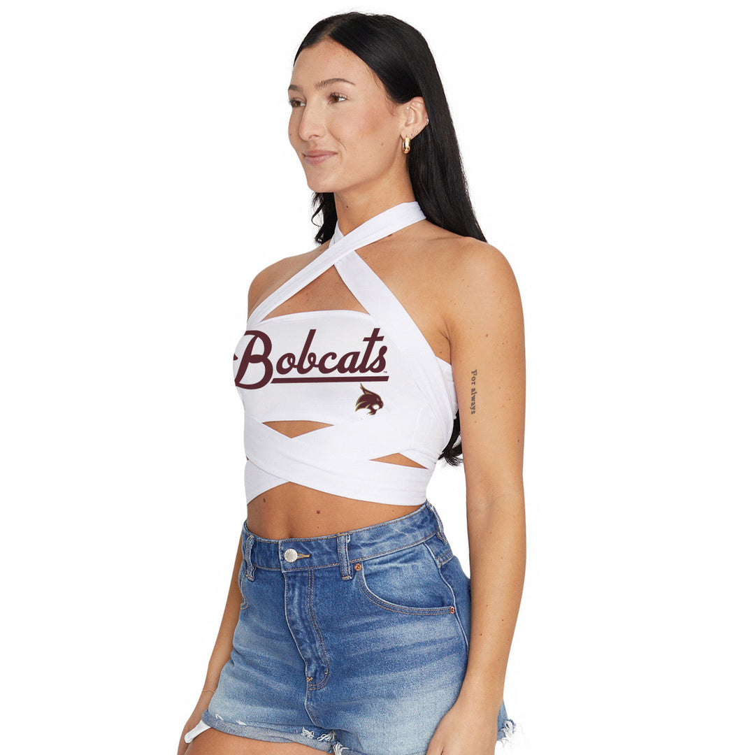Texas State White Multi Way Bandeau Top
